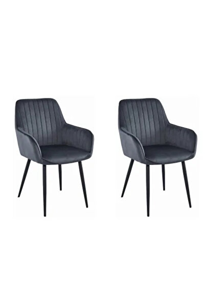 Artool Set 2 scaune bucatarie/living, Artool, solden, catifea, metal, gri inc...