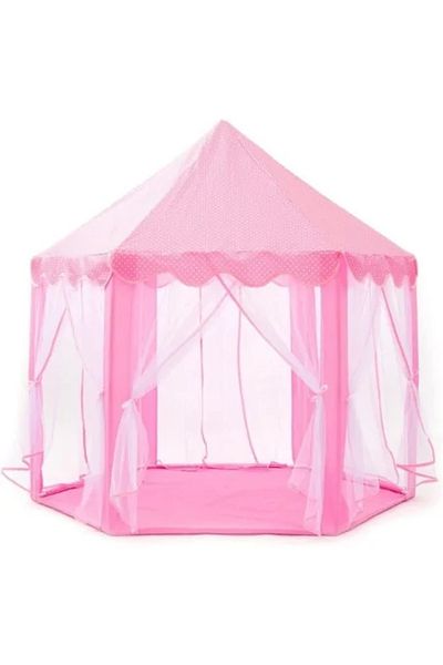 Springos Children's Play Tent, Springos, Hexagonal, with Curtains, Pink, 135x140 cm