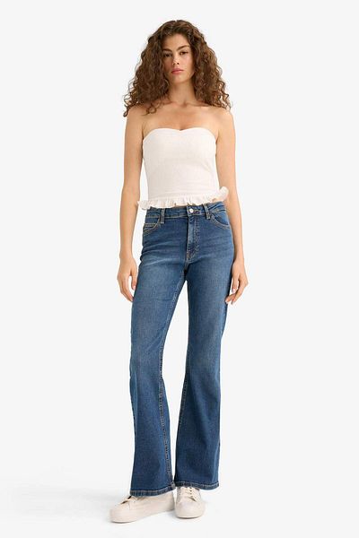 DeFacto Mia Flare Fit Normal Waist Spanish Leg Long Jean Pants E9158Ax25Au