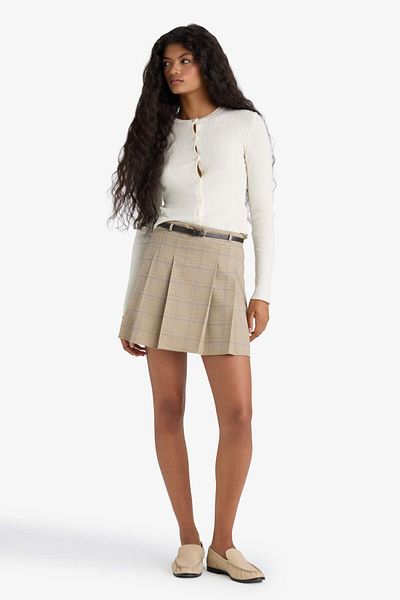 DeFacto A-Line Checked Regular Waist Mini Skirt F9112Ax25Au