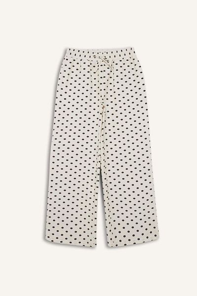 DeFacto Straight Fit Double Pocket High Waist Midi Polka Dot Pants F9524Ax25Au