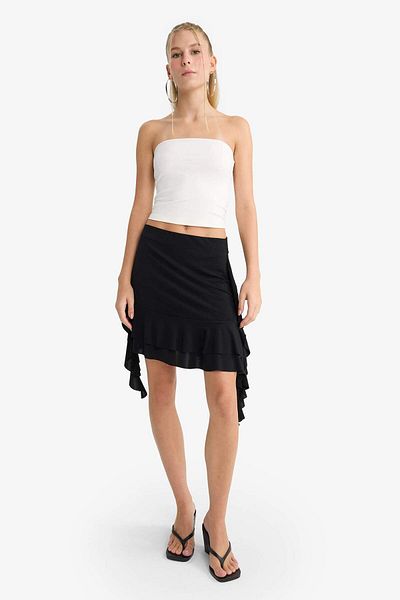 DeFacto Coool A-Line Regular Waist Ruffle Detail Mini Skirt G0581Ax25Hs