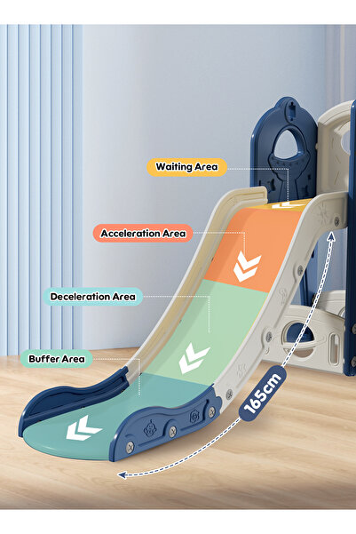 Sheinhome Kids Slide, 6 in 1 Toddler Playground with Basketball Hoop, Climbing Ladder