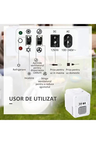 ART Mini frigider turistic, 12 V/220 V, alb, 4 L, 25,8 x 20,5 x 26,3 cm