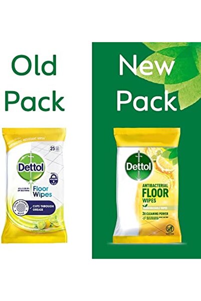 Dettol Antibacterial Floor Wipes, Citrus, Total of 150 Wipes (6 Packs X 25)