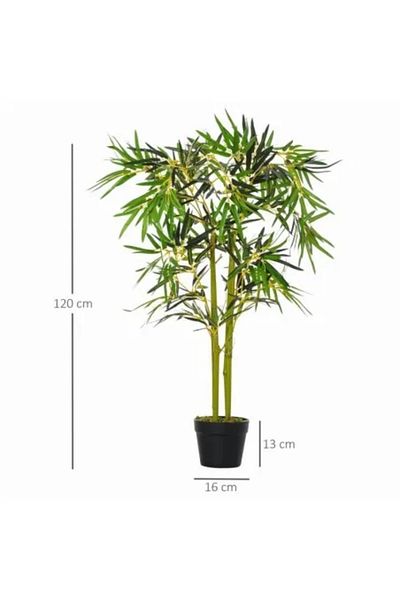 ART Artificial Plant, Bamboo with Pot, Green, 16 x 120 cm