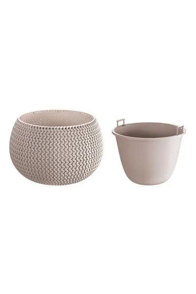 Prosperplast Decorative flower pot, Prosperplast, Splofy, round, brown, 23.9 x 16.1 cm