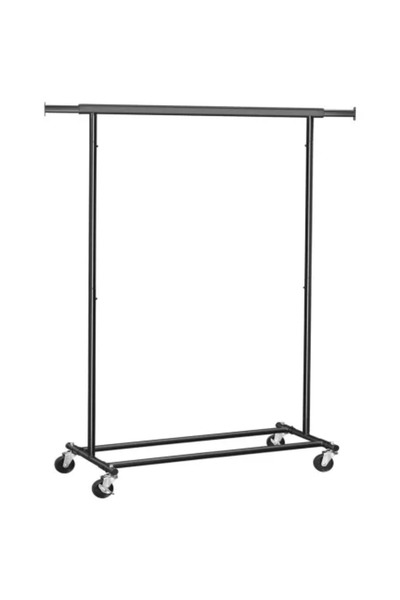 SONGMICS Suport mobil pentru haine cu roți, Songmics, reglabil, metal, negru,...