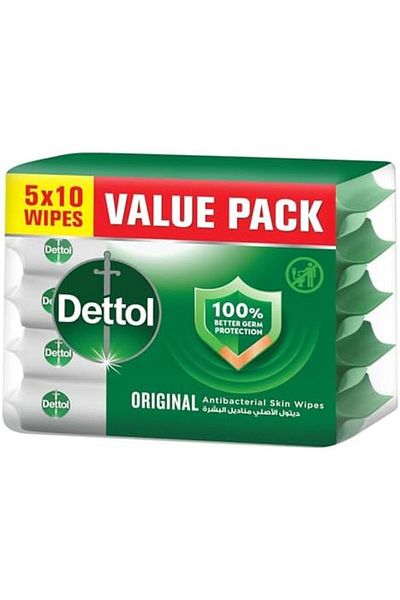 Dettol Original Antibacterial Skin Wipes 50 Count