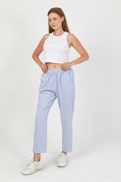 TANISA Nomira Elastic Waist Gabardine Trousers Tns-4156