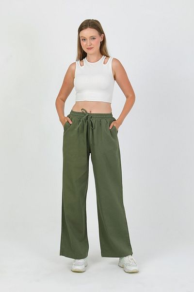 TANISA Rovira Yarn Detail Gabardine Trousers Tns-4157