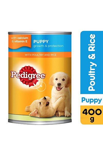 Pedigree Puppy with Poultry and Rice Wet Dog Food Can 400 g Complete Nutrition for Growing Puppies