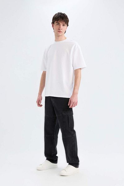 DeFacto 100% Cotton Relax Fit Straight Leg Jean Pants D9350Ax25Sp