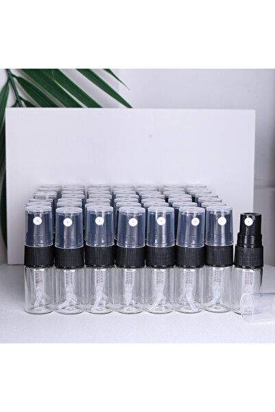 Choice1 زجاجة عطر زجاجية شفافة سعة 2 مل، 50 قطعة، عبوة تجريبية، أسود وأبيض، 5...