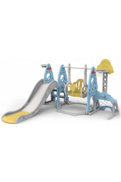 Sheinhome Slide & Swing Set for Toddlers, Indoor & Outdoor Playground Climber with Basketball, Football Rings