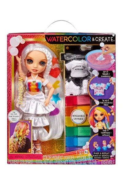 Rainbow High Păpușă creată în acuarelă cu ochi căprui