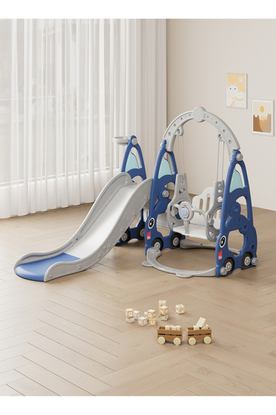 Sheinhome Kids Slide, Swing & Climber Set with Basketball Hoop, Indoor & Outdoor, Safe Toddler Playground