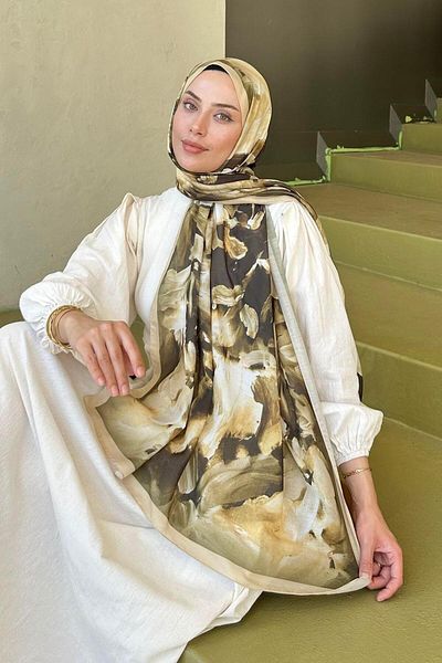 lamelif Elegant Pattern Cotton Shawl Mint Green