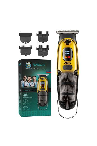 VGR Cordless Professional Hair And Beard Trimmer Digital Shaver V-981(Gold)
