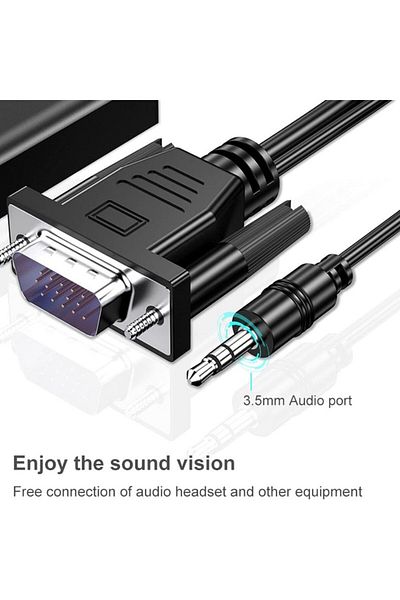 Mercaton Convertor VGA la HDMI si Audio, Full HD 1080P/60Hz, Negru