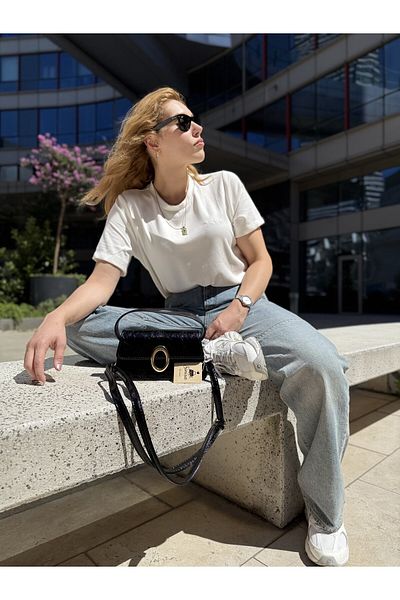 SİNİSA BAG Women's Gold Buckle Accessory Detailed Leather Hand and Shoulder Bag