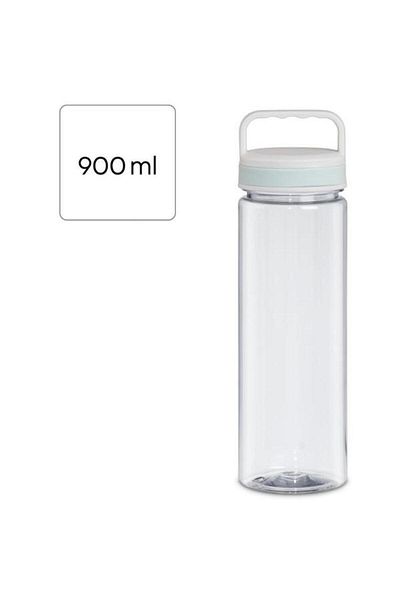 Xavax Water Bottle 181592, 900ml, Leak-proof, Handle, Screw Cap (Transparent)
