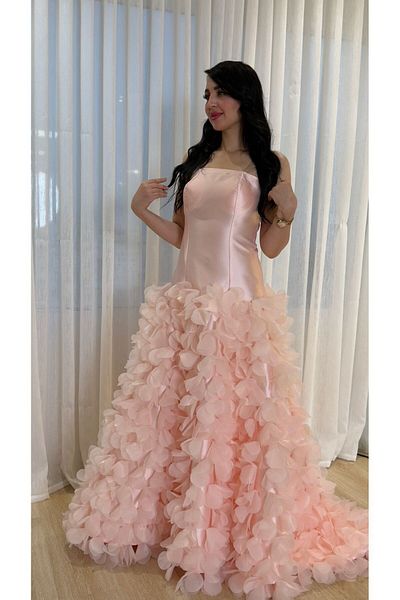 MEZON FASHION Baby pink rose dress