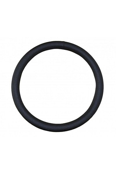 DELUXETUNING Husa volan piele ecologica perforata, diametru 45 cm, culoare neagra, compatibil camion