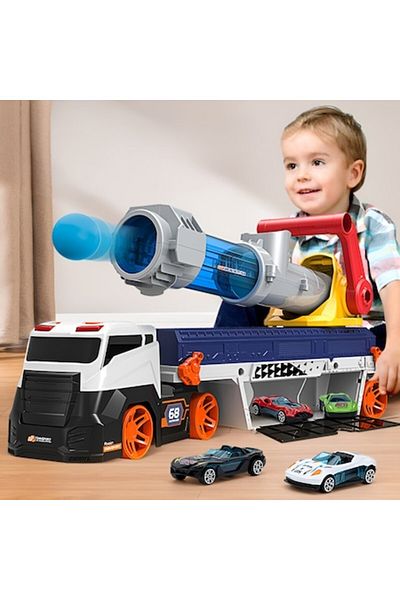 OmniDC Interactive Multifunctional Transporter Truck Set for Kids with 10 Cars
