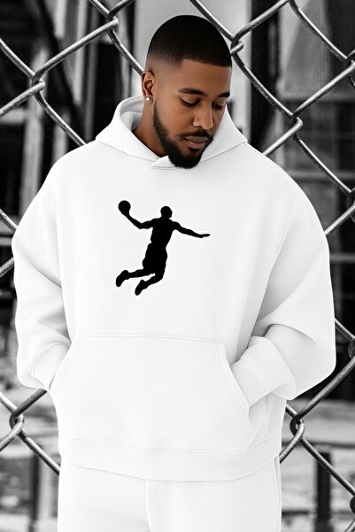 BENROMA Hanorac de marime mare, din bumbac pieptănat cu 3 fire, cu imprimeu d...