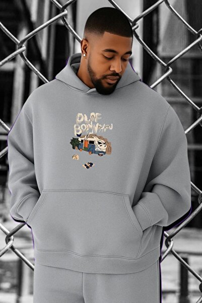 BENROMA 3 Yarn Combed Cotton Vosvos Caravan Printed Large Size Sweatshirt