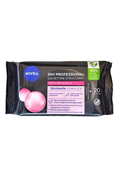 NIVEA Makeup Removing Wipes, 3 in 1 Professional, Skin Gentle Complex, for all skin types, 20 pieces
