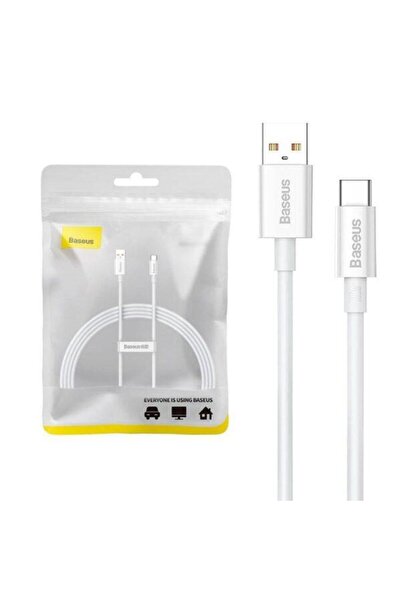 Baseus Cable Superior, Fast Charging, USB to USB Type-C 100W, braided, 1.5m, White