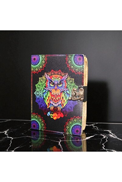 Kuzey Tacı Caiet din piele vintage cu model Bohemian Owl Mandala - Producție ...