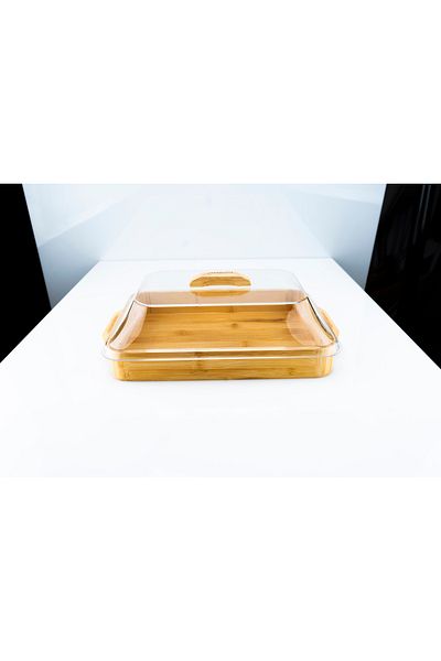 Bambum Modica Acrylic Covered Bamboo Cake Pan Rectangular Large