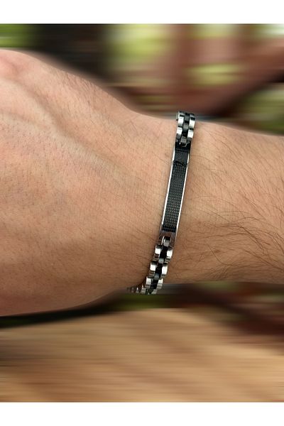 Lunays Stainless Steel Model Braided Men's Silver Color Bracelet