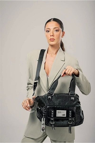 meSga butik Wawin Black Skin Shoulder Bag