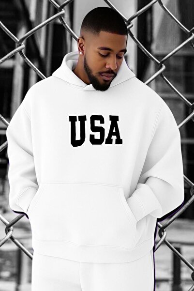 BENROMA 3 Yarn Combed Cotton Usa Printed Oversized Sweatshirt