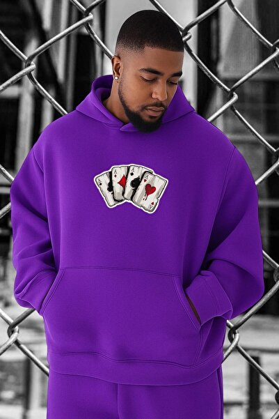 BENROMA Poker Card Printed Oversized Sweatshirt