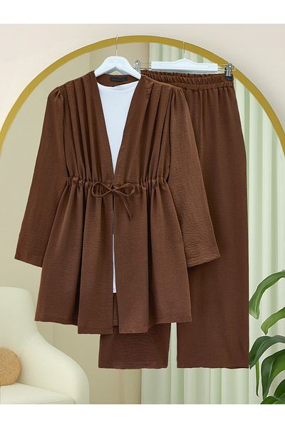 Modamorfo Tunnel Lace Ayrobin Kimono Suit -Coffee