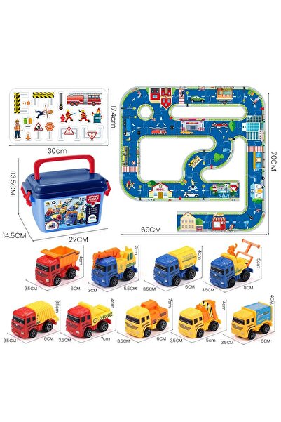 Yelajoy Car Toys for Kids,STEM Engineering Construction Car Toy Set,with City Road Game Map Vehicles Toys