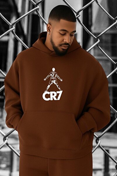 BENROMA 3 Yarn Combed Cotton Cr7 Printed Oversized Sweatshirt