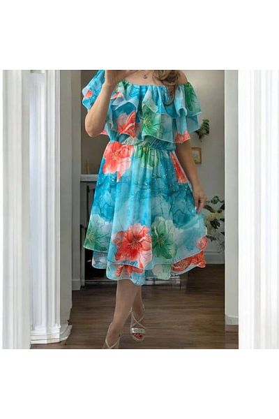 GLAMSI Diaphanous triple veil dress