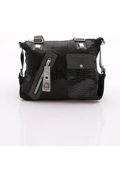 meSga butik Merli Black Skin Shoulder Bag