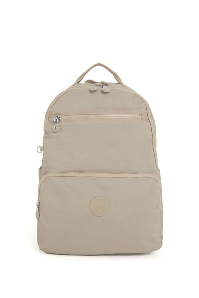 Sanmorris Unisex Water Resistant Crinkle Fabric Backpack with Laptop Compartment and Hanging Pen Holder