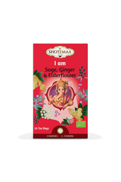 Shotimaa Ceai Chakras - I Am - salvie, ghimbir și soc bio 16 pliculețe