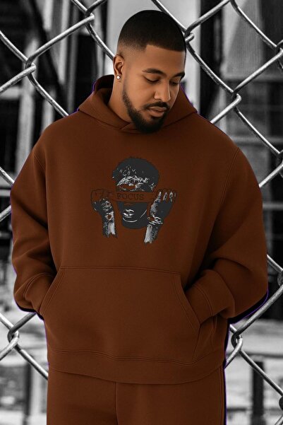 BENROMA 3 Yarn Combed Focus Freedom Printed Oversized Sweatshirt