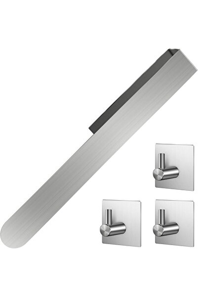 OEM Suport autoadeziv pentru prosoape, fără găurire, argintiu - set cu adeziv...