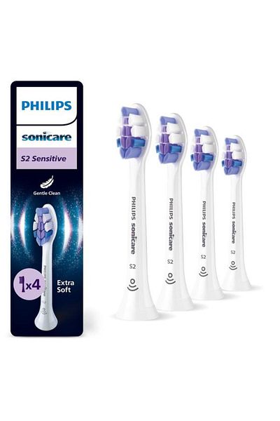 Philips Sonicare Sensitive HX6054/87 Electric Toothbrush Replacement Heads, 4 Pieces (White)