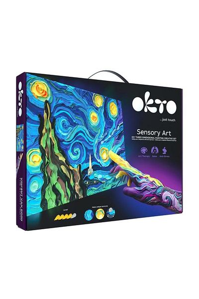 Okto Clay Factory Set pictura 3D cu argila usoara, 30x40cm, Starry night